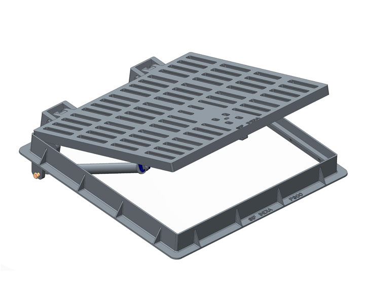 SPRING ASSISTED FRAME & GRATE